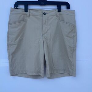 Eddie Bauer First Ascent Womens 12 Tan Khaki Hiking Performance Shorts Stretch